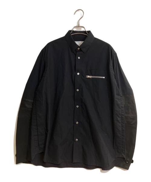 sacai（サカイ）sacai (サカイ) Typewriter Grosgrain Shirt/タイプライター・グログラン・シャツ ブラック サイズ:1の古着・服飾アイテム