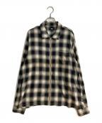 stussyステューシー）の古着「23fw PLAID ZIP SHIRT オンブレシャツ」｜ブラック