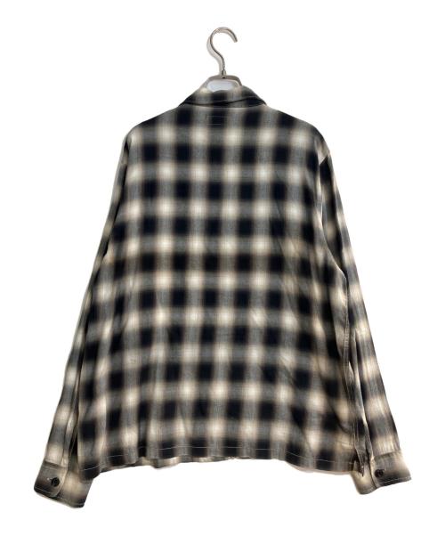 stussy（ステューシー）stussy (ステューシー) 23fw PLAID ZIP SHIRT オンブレシャツ ブラック サイズ:Mの古着・服飾アイテム