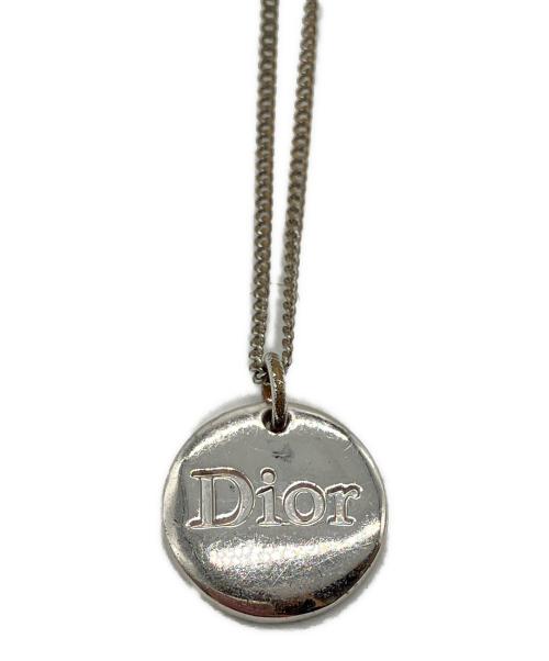 Christian Dior（クリスチャン ディオール）Christian Dior (クリスチャン ディオール) オーバルロゴプレートネックレス シルバーの古着・服飾アイテム