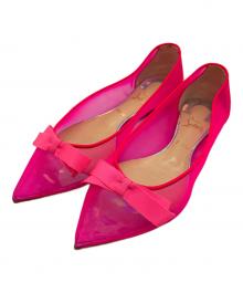 Christian Louboutin（クリスチャン・ルブタン）の古着「メッシュリボンパンプス」｜ピンク