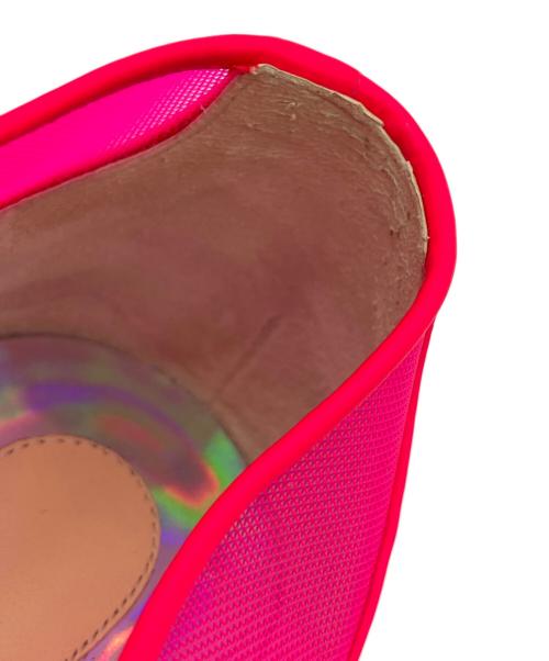 Christian Louboutin（クリスチャン・ルブタン）Christian Louboutin (クリスチャン・ルブタン) メッシュリボンパンプス ピンク サイズ:36 1/2の古着・服飾アイテム