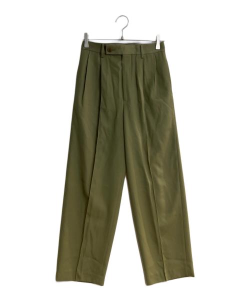 AURALEE（オーラリー）AURALEE (オーラリー) LIGHT WOOL MAX GABARDINE SLACKS/ライトウールマックスギャバジンスラックス グリーンの古着・服飾アイテム