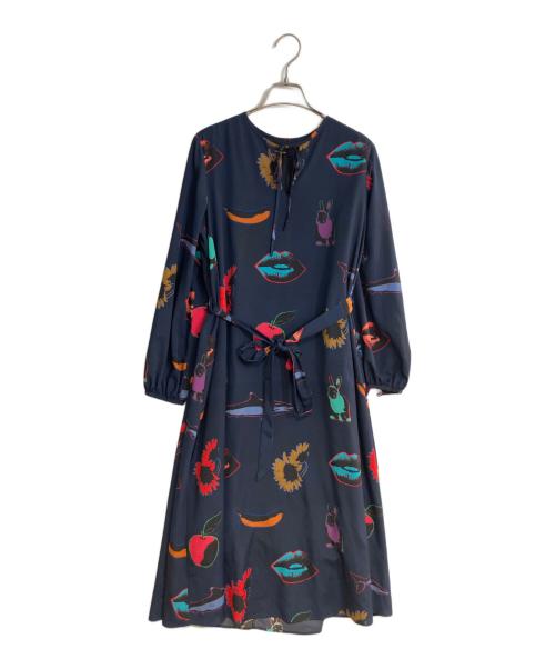 PS Paul Smith（ＰＳポールスミス）PS Paul Smith (ＰＳポールスミス) ラビット柄ワンピース ネイビー サイズ:不明の古着・服飾アイテム