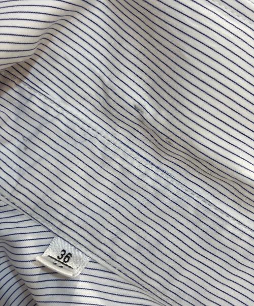 Saint Laurent Paris（サンローランパリ）Saint Laurent Paris (サンローランパリ) YSLロゴ刺繍ストライプシャツ ホワイト サイズ:36の古着・服飾アイテム