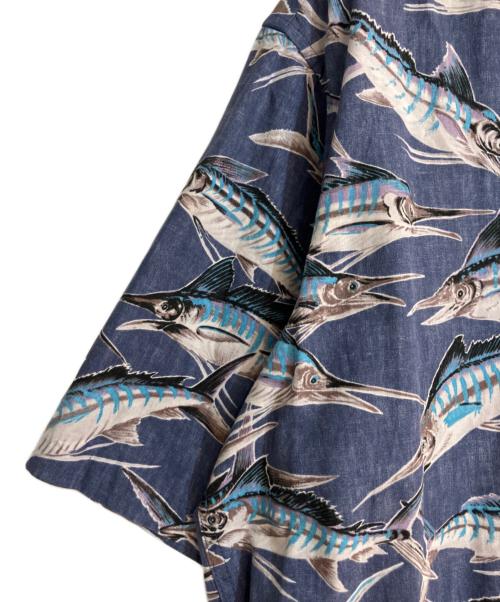 reyn spooner（レイン スプナー）reyn spooner (レイン スプナー) 魚総柄アロハシャツ ネイビー サイズ:Ｌの古着・服飾アイテム