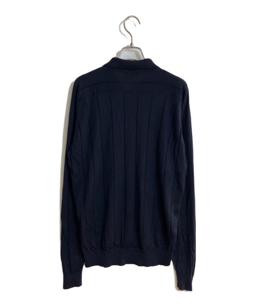 JOHN SMEDLEY（ジョンスメドレー）JOHN SMEDLEY (ジョンスメドレー) 長袖ニットポロシャツ ネイビー サイズ:Mの古着・服飾アイテム