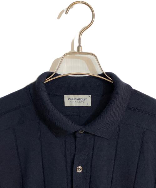 JOHN SMEDLEY（ジョンスメドレー）JOHN SMEDLEY (ジョンスメドレー) 長袖ニットポロシャツ ネイビー サイズ:Mの古着・服飾アイテム
