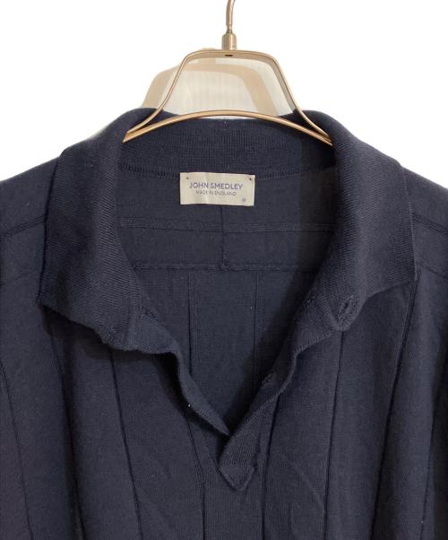 JOHN SMEDLEY（ジョンスメドレー）JOHN SMEDLEY (ジョンスメドレー) 長袖ニットポロシャツ ネイビー サイズ:Mの古着・服飾アイテム
