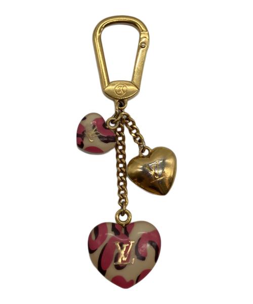 LOUIS VUITTON（ルイ ヴィトン）LOUIS VUITTON (ルイ ヴィトン) ポルト クレ・レオパード ゴールド×ピンクの古着・服飾アイテム