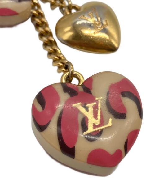 LOUIS VUITTON（ルイ ヴィトン）LOUIS VUITTON (ルイ ヴィトン) ポルト クレ・レオパード ゴールド×ピンクの古着・服飾アイテム