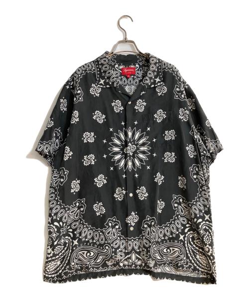 SUPREME（シュプリーム）SUPREME (シュプリーム) Bandana Silk S/S Shirt/バンダナ シルク ショートスリーブ シャツ ブラック サイズ:XLの古着・服飾アイテム
