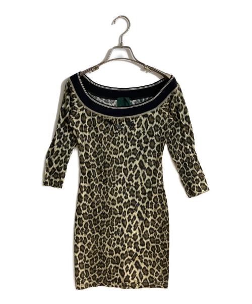 JUNIOR GAULTIER（ジュニアゴルチエ）JUNIOR GAULTIER (ジュニアゴルチエ) オフショルレオパードワンピース ベージュ サイズ:42の古着・服飾アイテム