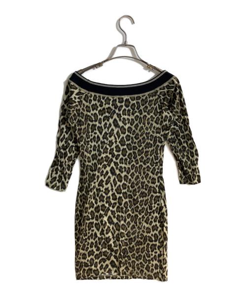 JUNIOR GAULTIER（ジュニアゴルチエ）JUNIOR GAULTIER (ジュニアゴルチエ) オフショルレオパードワンピース ベージュ サイズ:42の古着・服飾アイテム