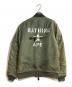 A BATHING APE (アベイシングエイプ) UNDEFEATED (アンディフィーテッド) ワッペン装飾MA-1ジャケット カーキ サイズ:Ｍ：15000円
