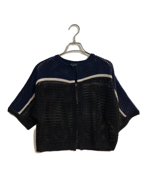 BASILE 28（バジーレ28）BASILE 28 (バジーレ28) メッシュ柄ニットボレロ ネイビー サイズ:9の古着・服飾アイテム