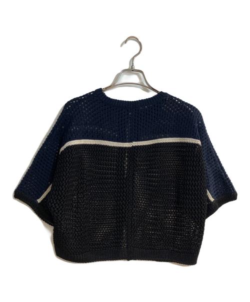 BASILE 28（バジーレ28）BASILE 28 (バジーレ28) メッシュ柄ニットボレロ ネイビー サイズ:9の古着・服飾アイテム