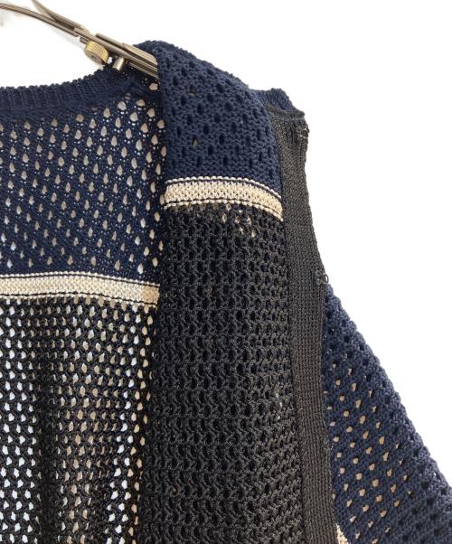 BASILE 28（バジーレ28）BASILE 28 (バジーレ28) メッシュ柄ニットボレロ ネイビー サイズ:9の古着・服飾アイテム