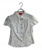 Vivienne Westwood RED LABELヴィヴィアンウエストウッドレッドレーベル）の古着「オーブ刺繍ラウンドカラーブラウス」｜ホワイト