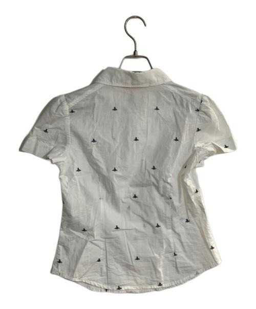 Vivienne Westwood RED LABEL（ヴィヴィアンウエストウッドレッドレーベル）Vivienne Westwood RED LABEL (ヴィヴィアンウエストウッドレッドレーベル) オーブ刺繍ラウンドカラーブラウス ホワイト サイズ:2の古着・服飾アイテム