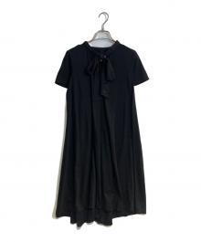Vivienne Westwood RED LABEL（ヴィヴィアンウエストウッドレッドレーベル）の古着「オーブ刺繍ボウタイワンピース」｜ブラック
