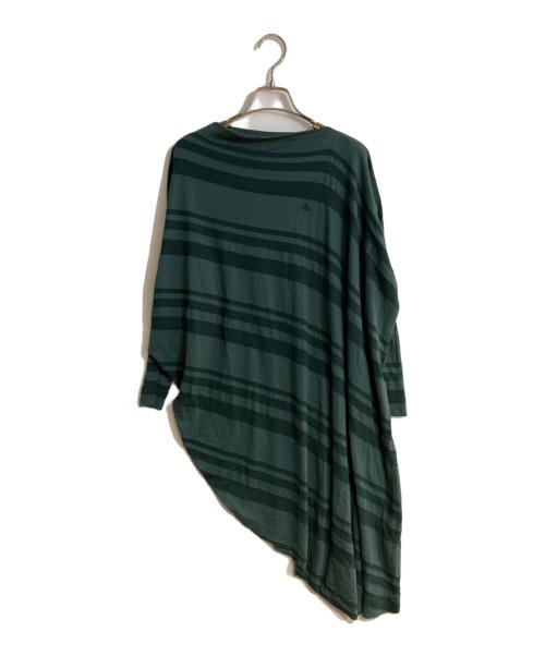 Vivienne Westwood RED LABEL（ヴィヴィアンウエストウッドレッドレーベル）Vivienne Westwood RED LABEL (ヴィヴィアンウエストウッドレッドレーベル) オーブ刺繍変形ワンピース グリーン サイズ:2の古着・服飾アイテム