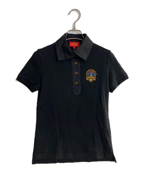 Vivienne Westwood RED LABEL（ヴィヴィアンウエストウッドレッドレーベル）Vivienne Westwood RED LABEL (ヴィヴィアンウエストウッドレッドレーベル) オーブ刺繍刺繍ポロシャツ ブラック サイズ:2の古着・服飾アイテム