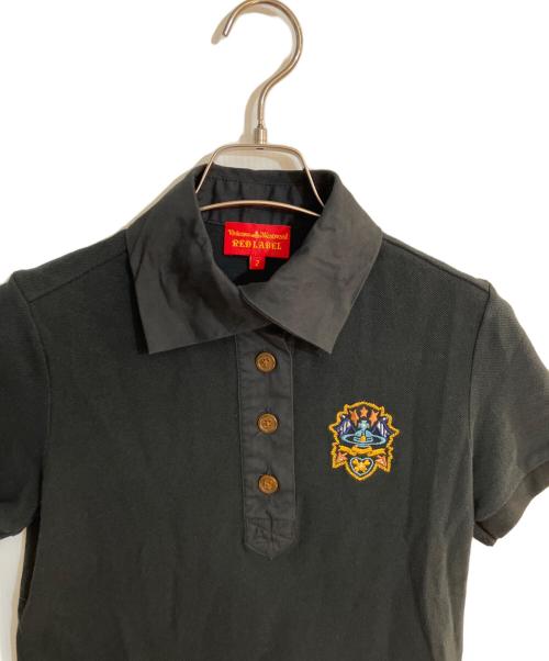 Vivienne Westwood RED LABEL（ヴィヴィアンウエストウッドレッドレーベル）Vivienne Westwood RED LABEL (ヴィヴィアンウエストウッドレッドレーベル) オーブ刺繍刺繍ポロシャツ ブラック サイズ:2の古着・服飾アイテム