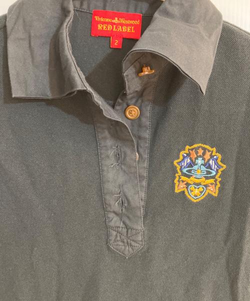 Vivienne Westwood RED LABEL（ヴィヴィアンウエストウッドレッドレーベル）Vivienne Westwood RED LABEL (ヴィヴィアンウエストウッドレッドレーベル) オーブ刺繍刺繍ポロシャツ ブラック サイズ:2の古着・服飾アイテム