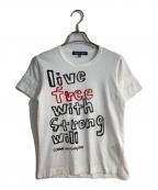 COMME des GARCONSコムデギャルソン）の古着「10SS live free with Strong will プリントTシャツ」｜ホワイト