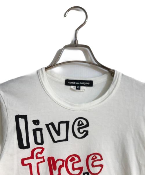 COMME des GARCONS（コムデギャルソン）COMME des GARCONS (コムデギャルソン) 10SS live free with Strong will プリントTシャツ ホワイト サイズ:XSの古着・服飾アイテム