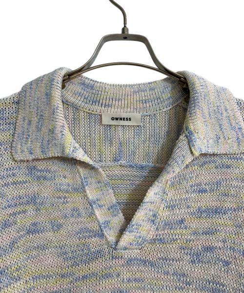 owness（オゥネス）OWNESS (オゥネス) スキッパーニットポロシャツ ピンク サイズ:Ｌの古着・服飾アイテム