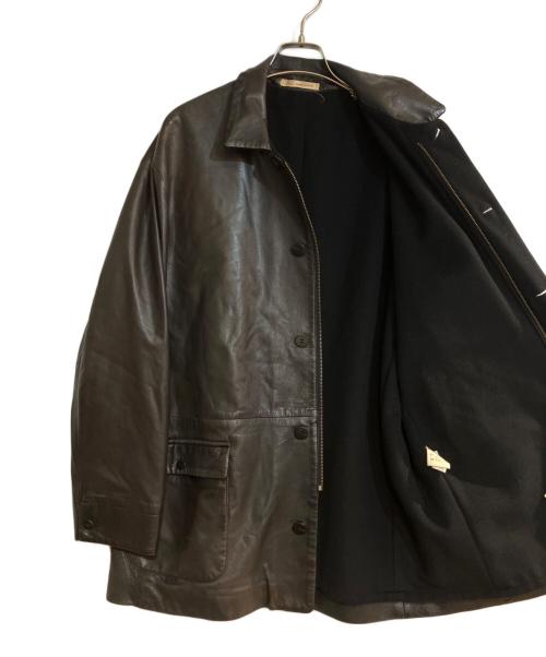 PAPAS（パパス）PAPAS (パパス) レザーカバーオール ブラック サイズ:Mの古着・服飾アイテム