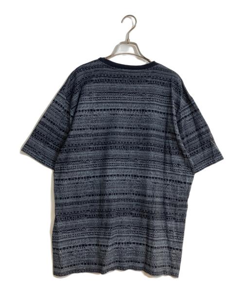 stussy（ステューシー）stussy (ステューシー) トータルパターンボーダーTシャツ ブラック サイズ:Ｌの古着・服飾アイテム