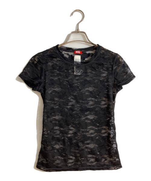 DIESEL（ディーゼル）DIESEL (ディーゼル) Kasia-Utlt レース Tシャツ ブラック サイズ:Sの古着・服飾アイテム
