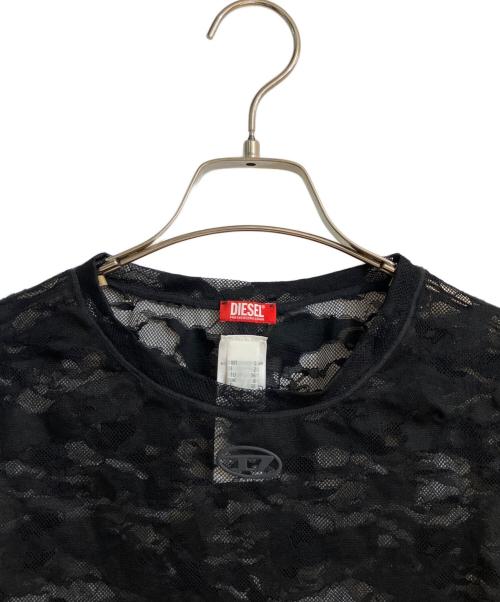 DIESEL（ディーゼル）DIESEL (ディーゼル) Kasia-Utlt レース Tシャツ ブラック サイズ:Sの古着・服飾アイテム