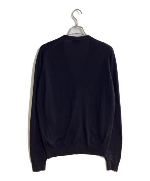 JOHN SMEDLEY（ジョンスメドレー）JOHN SMEDLEY (ジョンスメドレー) ウールVネックカーディガン ネイビー サイズ:Ｌの古着・服飾アイテム