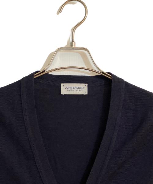 JOHN SMEDLEY（ジョンスメドレー）JOHN SMEDLEY (ジョンスメドレー) ウールVネックカーディガン ネイビー サイズ:Ｌの古着・服飾アイテム