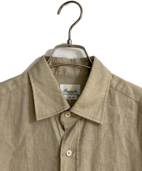 giannetto（ジャンネット）giannetto (ジャンネット) リネンサファリシャツ ベージュ サイズ:42の古着・服飾アイテム