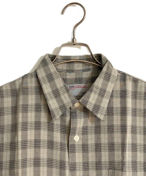 stussy（ステューシー）stussy (ステューシー) オールド半袖チェックシャツ グレー サイズ:Ｌの古着・服飾アイテム