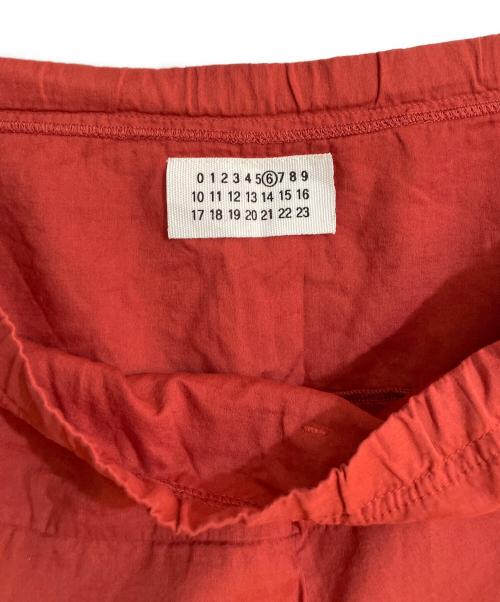 MM6 Maison Margiela（エムエムシックスメゾンマルジェラ）MM6 Maison Margiela (エムエムシックスメゾンマルジェラ) コットンイージーパンツ レッド サイズ:40の古着・服飾アイテム