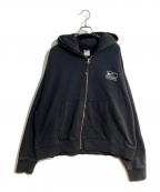 stussy×NIKEステューシー×ナイキ）の古着「Stone Washed Fleece Zip Hoodie/ストーン ウォッシュド フリース ジップ フーディー」｜ブラック