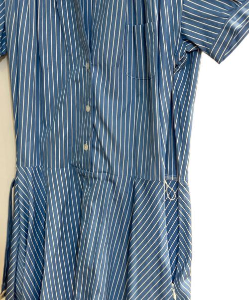 RALPH LAUREN（ラルフローレン）RALPH LAUREN (ラルフローレン) ベルテッドストライプシャツワンピース スカイブルー サイズ:4の古着・服飾アイテム