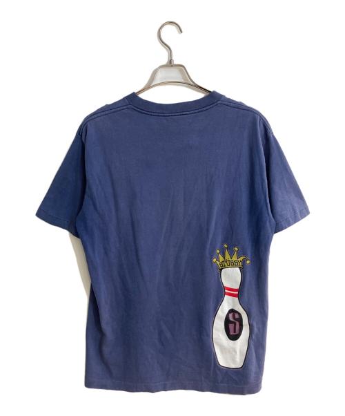 stussy（ステューシー）stussy (ステューシー) オールドキングピンプリントＴシャツ ネイビー サイズ:Ｌの古着・服飾アイテム