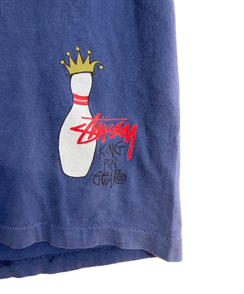 stussy（ステューシー）stussy (ステューシー) オールドキングピンプリントＴシャツ ネイビー サイズ:Ｌの古着・服飾アイテム