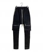 AF ARTEFACTエーエフ アーティファクト）の古着「FLAP ZIP SARROUEL SKINNY PANTS/フラップジップサルエルスキニーパンツ」｜ブラック