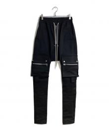 AF ARTEFACT（エーエフ アーティファクト）の古着「FLAP ZIP SARROUEL SKINNY PANTS/フラップジップサルエルスキニーパンツ」｜ブラック