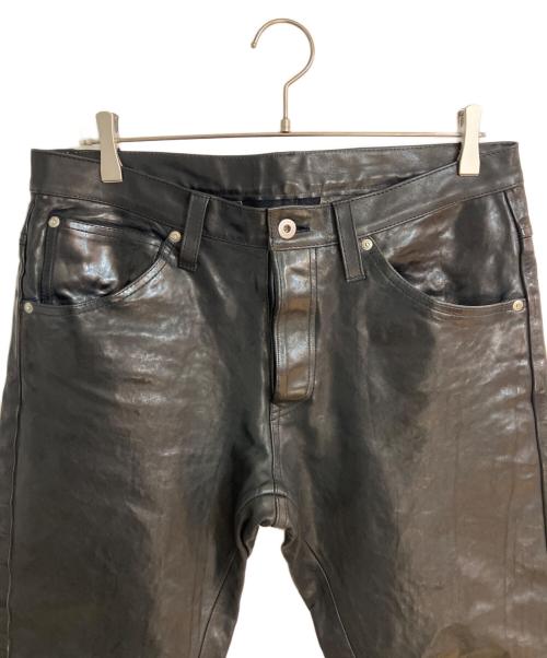 ISAMU KATAYAMA BACKLASH（イサムカタヤマ・バックラッシュ）ISAMU KATAYAMA BACKLASH (イサムカタヤマ・バックラッシュ) ITALY SHOULDER “GARMENT-DYED” PANTS ブラック サイズ:Ｌの古着・服飾アイテム