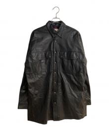FAITH CONNEXION（フェイスコネクション）の古着「OTARU LEATHER SHIRT/オータル レザージャケット」｜ブラック