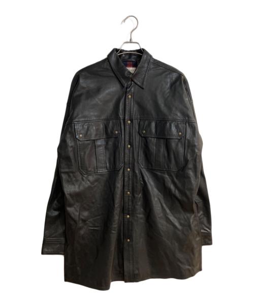 FAITH CONNEXION（フェイスコネクション）FAITH CONNEXION (フェイスコネクション) OTARU LEATHER SHIRT/オータル レザージャケット ブラック サイズ:Mの古着・服飾アイテム
